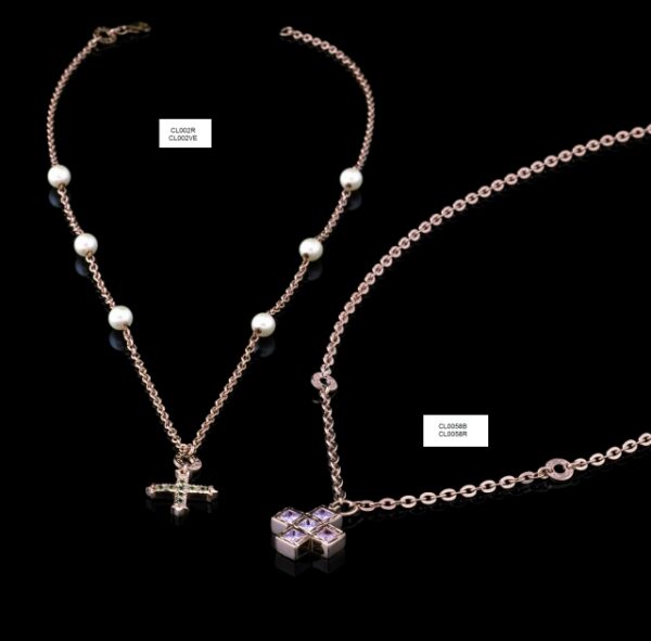 Necklace with cross and beads